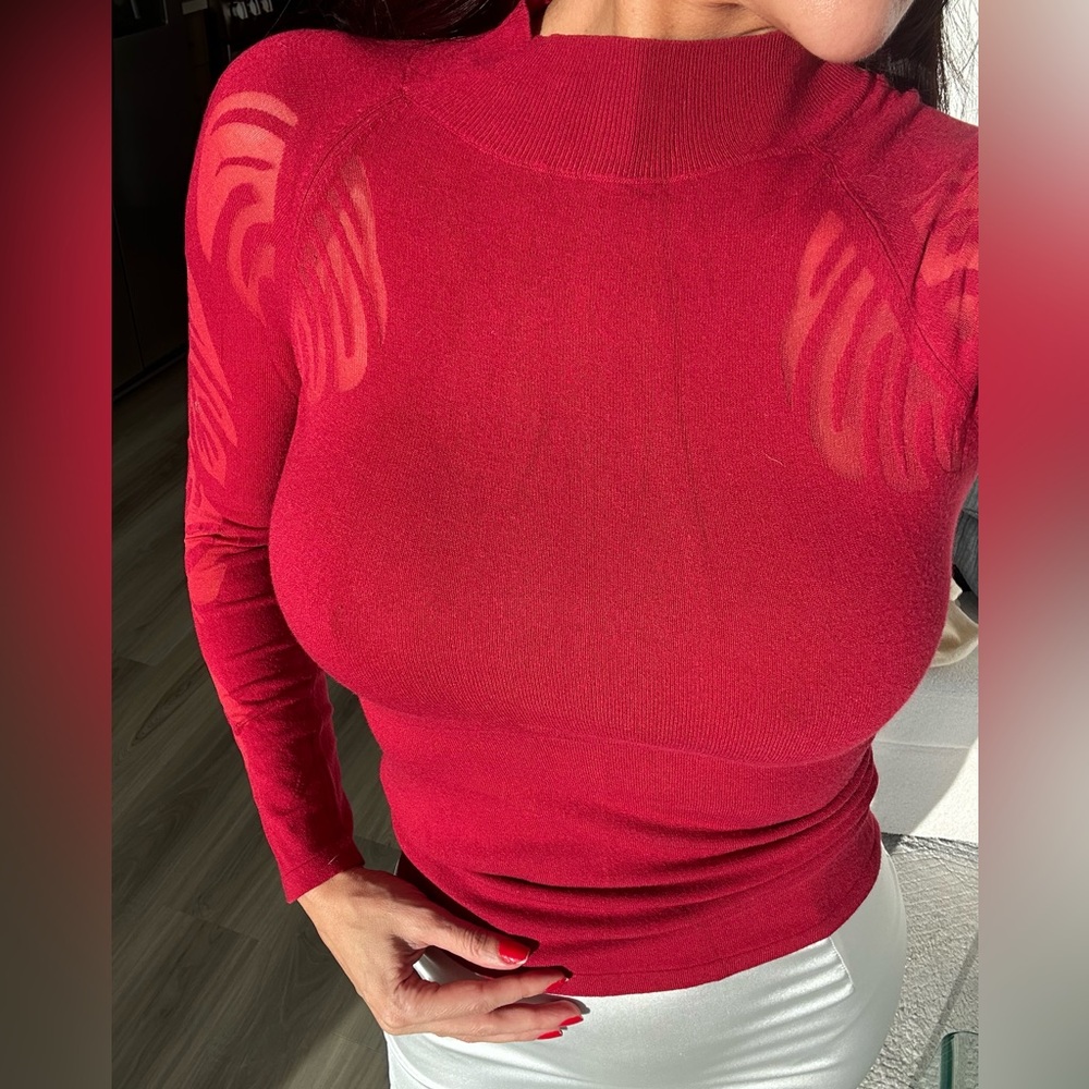 Anne Fontaine Red Long Sleeve Top